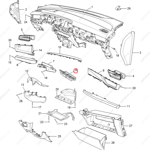 MG A/C Air Vent Grille OEM 11059803MGO FOR  MG GT