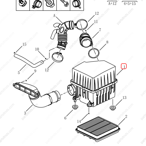 GEELY Air Filter Housing Assembly OEM 2032007700661 / 101601227801661 FOR  Emgrand X7 Sport