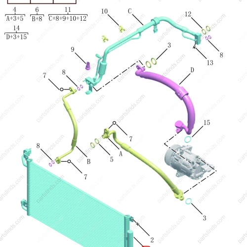 GEELY Condenser OEM 8010054700 / 1116000189 FOR  Binrui