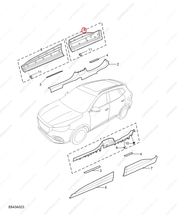 MG Door Strip OEM 11032612 FOR  MG HS