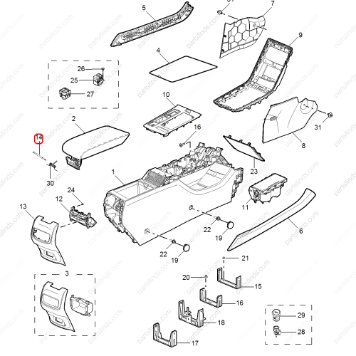 MG Armrest box hinge OEM 10747794 FOR  MG5