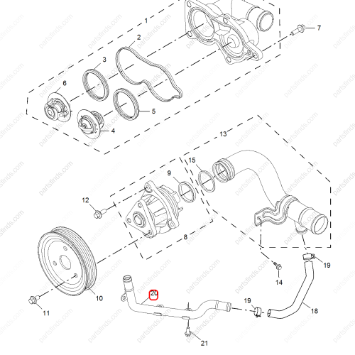 MG Water pump hose OEM 10019863 FOR  MG350 MG3 MG5 MG3 Xross