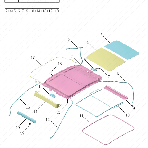 GEELY Sunroof sunshade OEM 5072039800742 / 6600173170742 FOR  Tugella