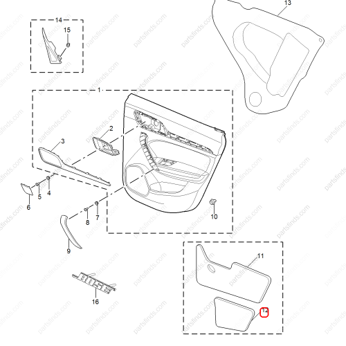 MG Door sound insulation pad OEM 10434982 FOR  MG6