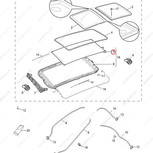 MG Sunroof sunshade OEM 10302318ASA FOR  MG ZS RX5