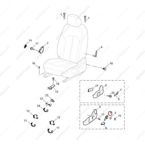 MG Seat adjustment handle OEM 10369474ASA FOR  MG6 RX5