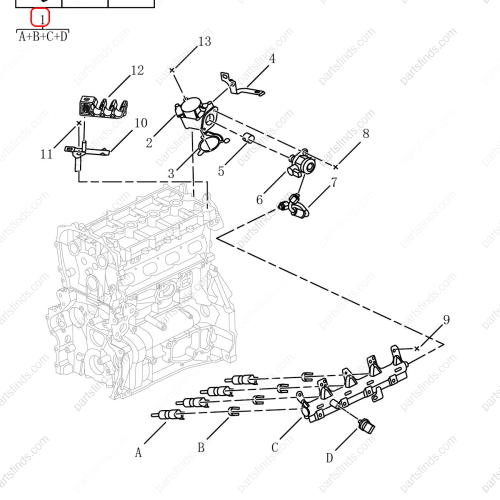 GEELY Fuel injector OEM 2022003700 / 1016056342 FOR  Emgrand X7 Sport