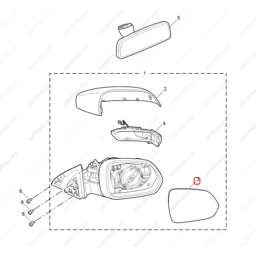 MG Reverse mirror glass OEM 10366600 FOR  MG ZS