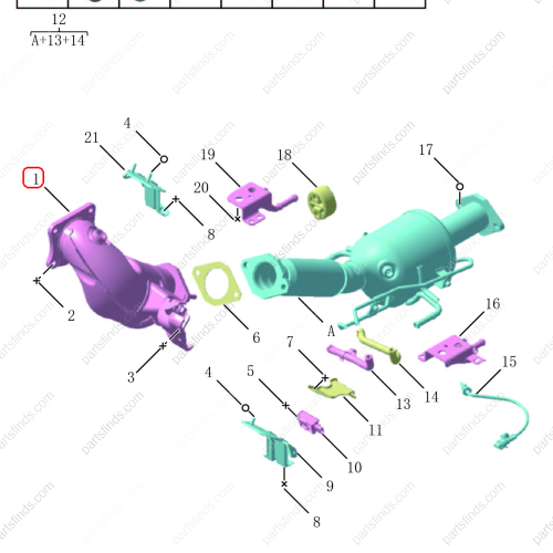 GEELY Three-way catalytic converter OEM 2056028900 / 8889278669 FOR  OKAVANGO