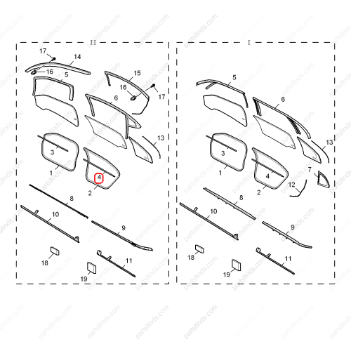 MG Door glass pressure strip OEM 10003201 FOR  MG6