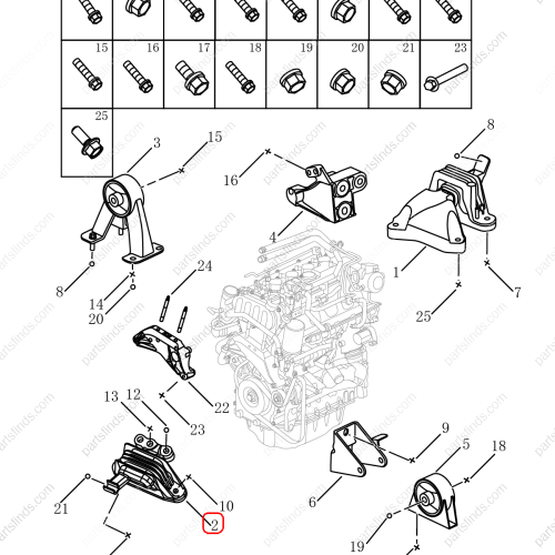 GEELY Engine mount OEM 1077009601 / 1016019040 FOR  Emgrand X7 Sport