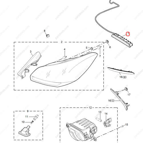 MG High mount brake light OEM 10433287 FOR  MG5 MG GT