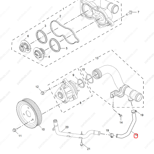 MG Water pump hose OEM 10087675 FOR  MG350 MG5