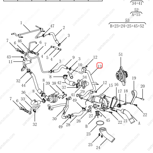 GEELY Coolant Inlet Hose OEM 1066004500 / 1016053958 FOR  Emgrand X7 Sport