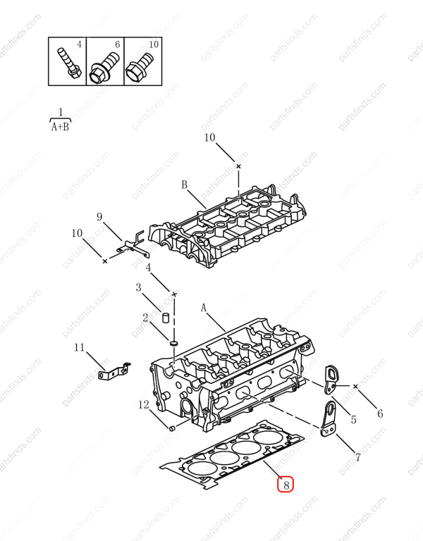 GEELY Cylinder head gasket OEM 1025005700 / 1016053772 FOR OKAVANGO Emgrand X7 Sport