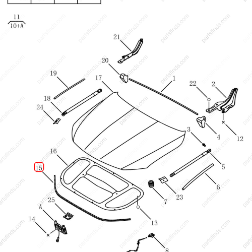 GEELY Hood rubber strip OEM 5032547600 / 6600224321 FOR  Tugella