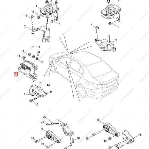 MG Engine mount OEM 10036809 FOR  MG350 MG5