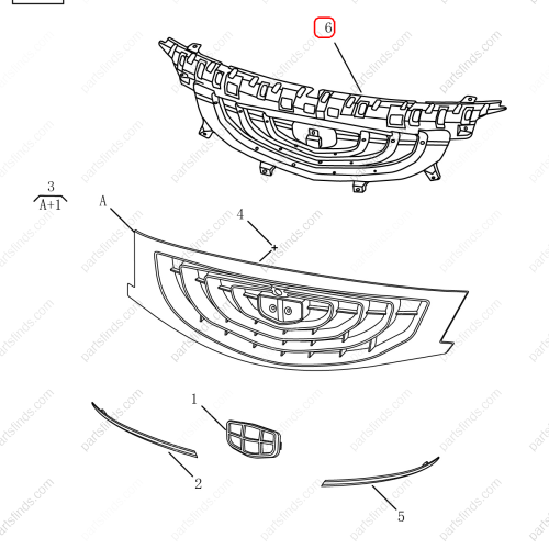 GEELY Radiator upper trim panel OEM 6013002300 / 1068030879 FOR  Emgrand GT