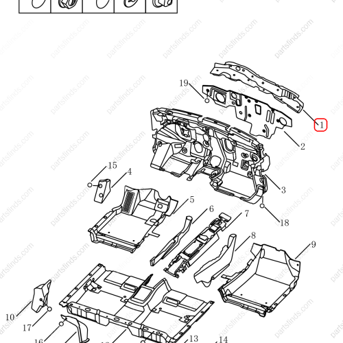 GEELY Firewall insulation cotton OEM 5017005100 / 1068030647 FOR  Emgrand GT