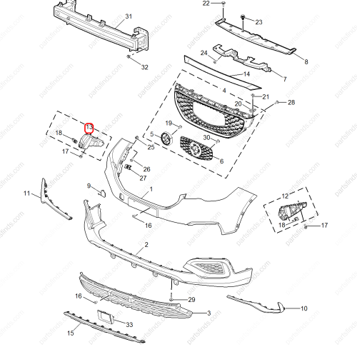 MG Bumper Cover Bracket OEM 10560914 FOR  MG ZS