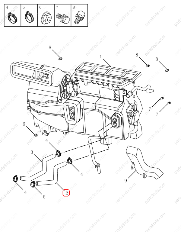 GEELY Coolant Inlet Hose OEM 8015000700 / 1067030205 FOR Emgrand GT