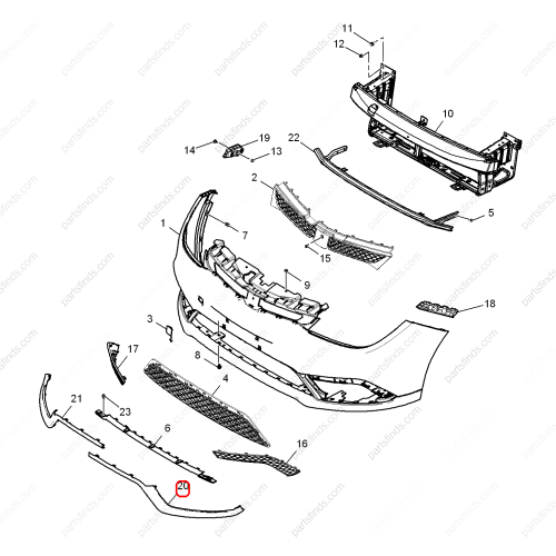 MG Bumper Trim OEM 30036252 FOR  MG5