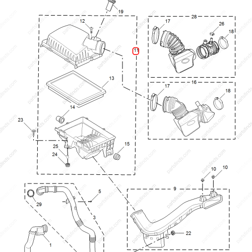 MG Air Filter Housing Assembly OEM 30070911 FOR  MG6 MG5