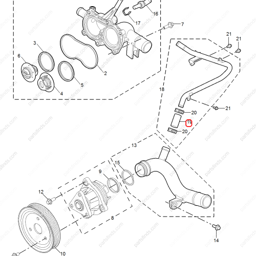 MG Water pump hose OEM 10253668 FOR  MG ZS MG5 MG GT