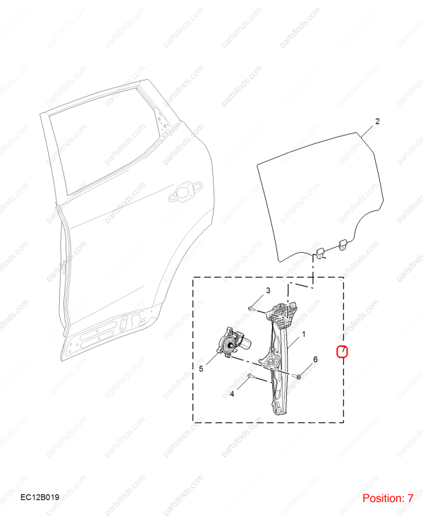 MG Rear Left Door Window Regulator OEM 10789614 FOR MG ZS