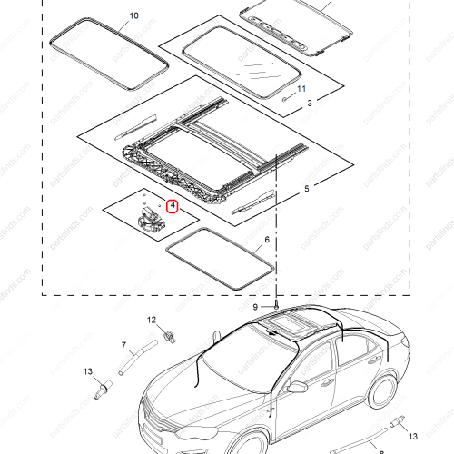 MG Sunroof motor OEM 10027358 FOR  MG550 MG6