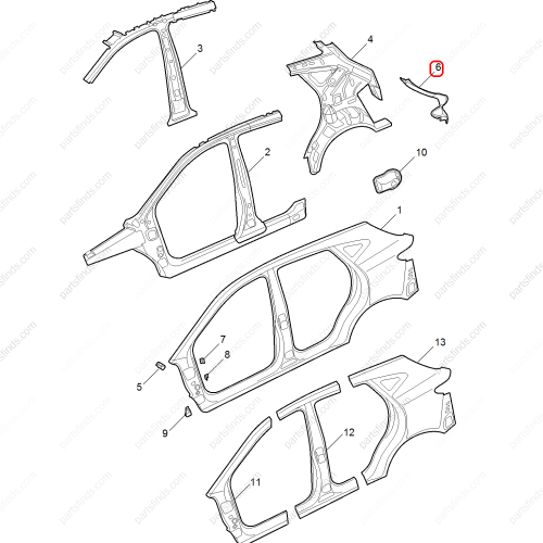 MG Rear taillight sand plate OEM 10543840SEPP FOR  MG ZS