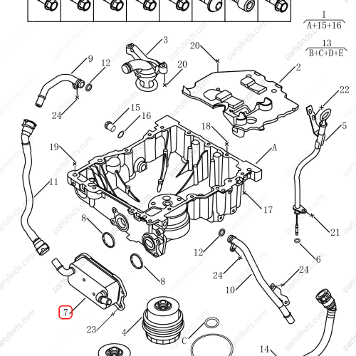 GEELY Oil cooler OEM 1056021400 / 32208285 FOR  Coolray