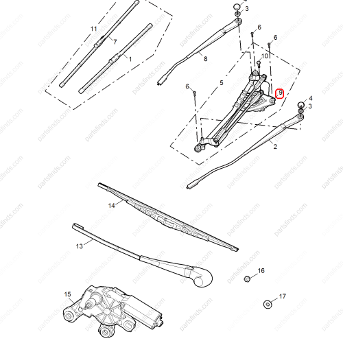 MG Wiper linkage motor OEM 10004346 FOR  MG550 MG6