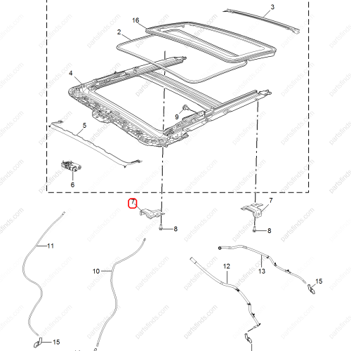 MG PANORAMIC SUNROOF REAR SECTION REPAIR KIT  OEM 10425702 FOR  MG5