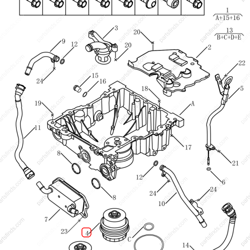 GEELY Oil Filter Housing Assembly OEM 1056024400 / 32208378 FOR  Coolray