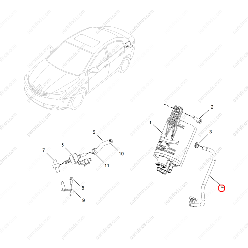 MG Activated carbon canister ventilation pipe OEM 10037869 FOR  MG5