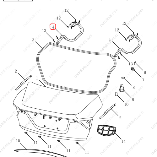 GEELY Tailgate hinge OEM 5060003400 / 106203121002 FOR  Emgrand GT