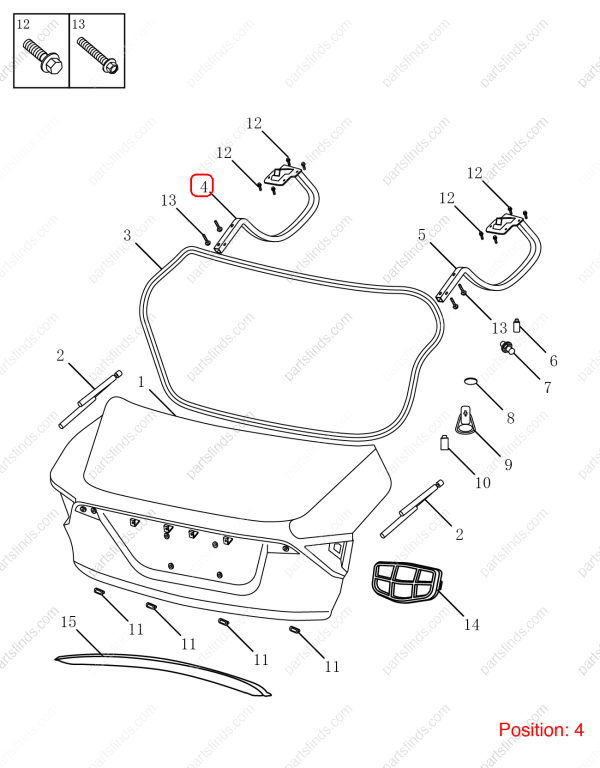 GEELY Tailgate hinge OEM 5060003400 / 106203121002 FOR Emgrand GT