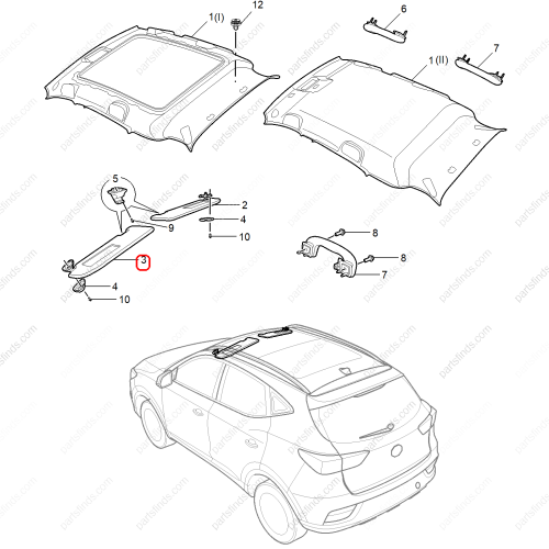 MG Sun visor OEM 10303360ASA FOR  MG ZS RX5