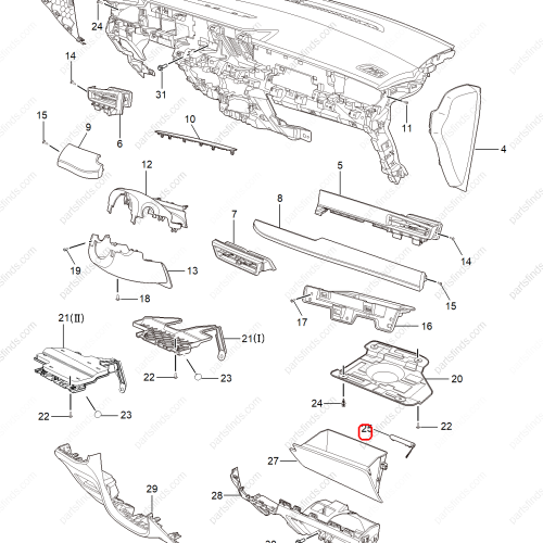 MG Glove compartment buffer OEM 11408360 FOR  MG5