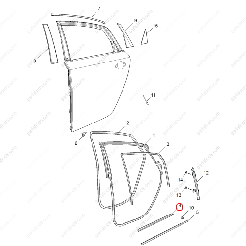 MG Door glass pressure strip OEM 10644009 FOR  MG6