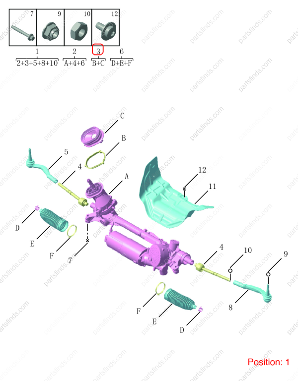 GEELY Steering gear OEM 4036030000 / 6600008313 FOR Tugella