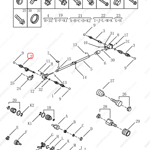 GEELY Axle Shaft OEM 4082008000 / 1014024857 FOR  Emgrand X7 Sport