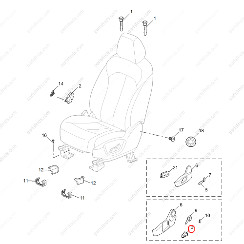 MG Seat adjustment handle OEM 10405821ASA FOR  MG ZS