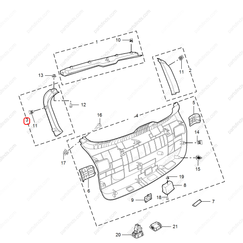 MG Tailgate trim panel OEM 11720532NBC FOR  MG HS