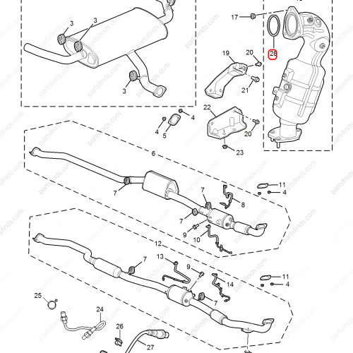 MG Exhaust Catalytic Converter Gasket OEM 10989761 FOR  MG HS