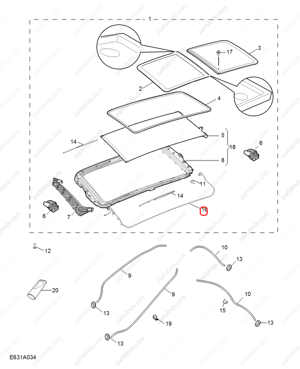 MG Sunroof wiring harness OEM 10302324 FOR  MG ZS RX5