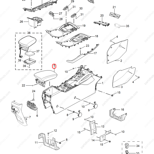 MG Armrest box cover OEM 10951418BSC FOR  MG HS