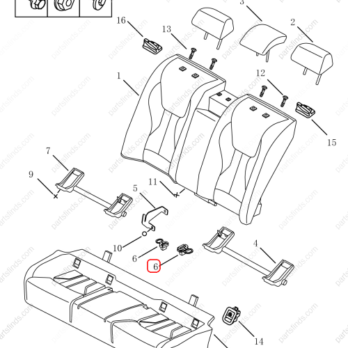 GEELY Seat buckle OEM 6086007800 / 1068030957 FOR  Emgrand GT