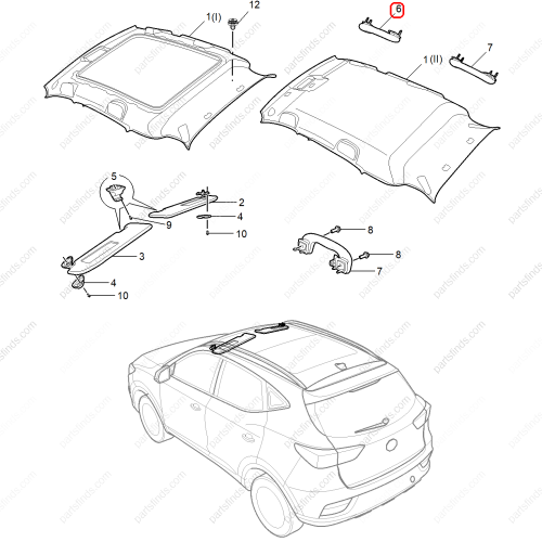 MG Roof handle OEM 10241326ASA FOR  MG ZS MG GT